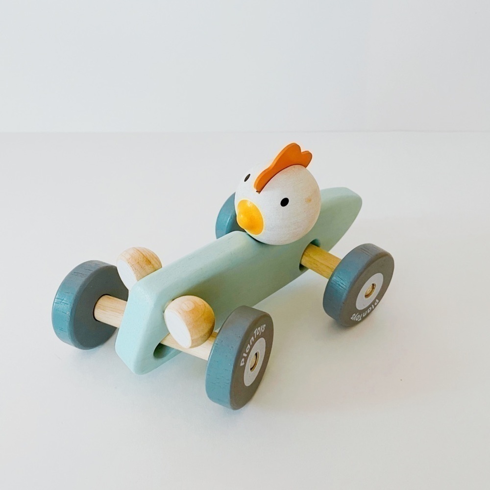 Wooden Chicken Racer Toy Car